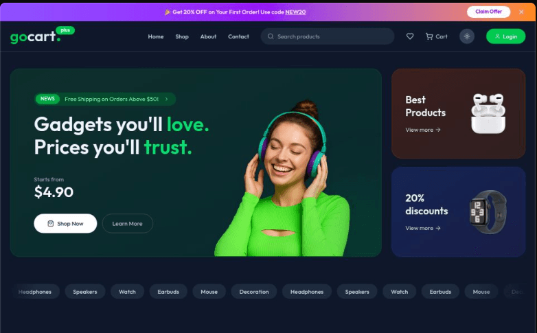 Globekart — main interface